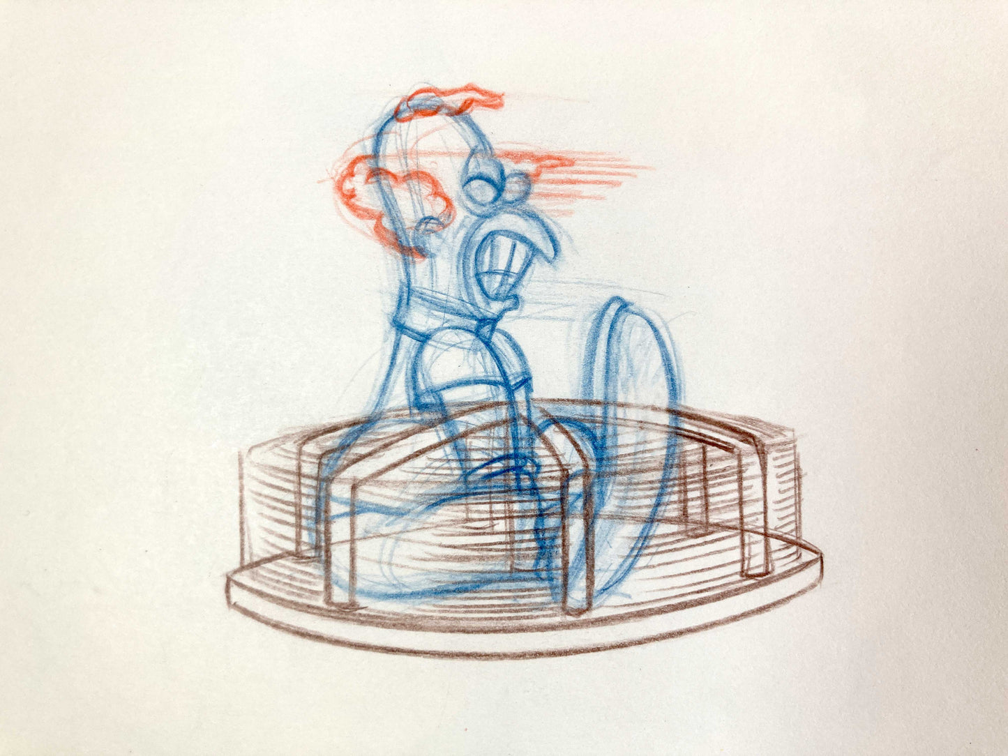 The Simpsons "Treehouse of Horror XIX" Original Production Used Animation Drawing - Krusty the Clown. For sale on FLIP Gallery