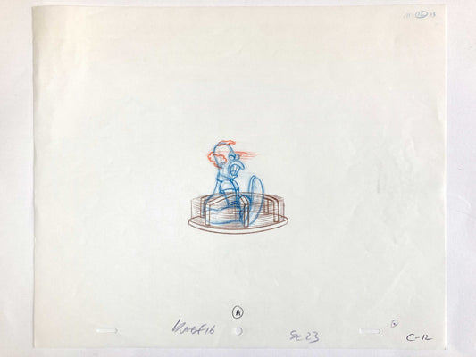 Original Animation Production Art Drawing of Krusty from The Simpsons