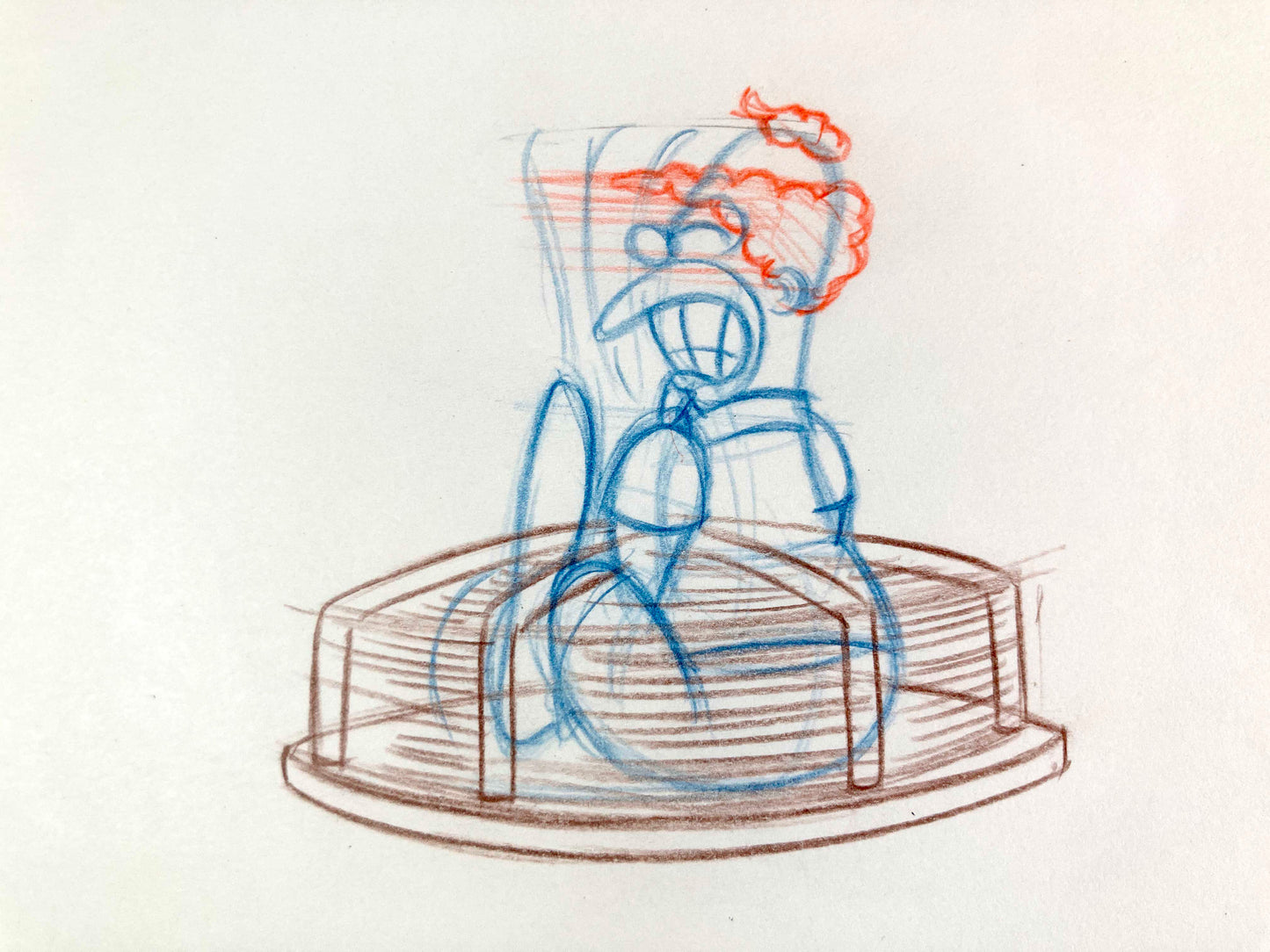 The Simpsons "Treehouse of Horror XIX" Original Production Used Animation Drawing - Krusty the Clown. For sale on FLIP Gallery