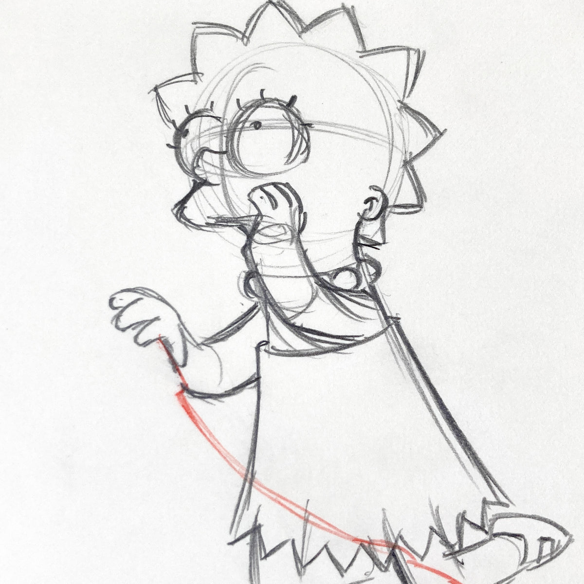 The SIMPSONS - Original Production Used Animation Drawing of Lisa Simpson (Matt Groening). For sale on FLIP Gallery