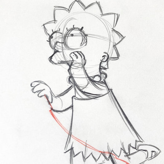 The SIMPSONS - Original Production Used Animation Drawing of Lisa Simpson (Matt Groening). For sale on FLIP Gallery