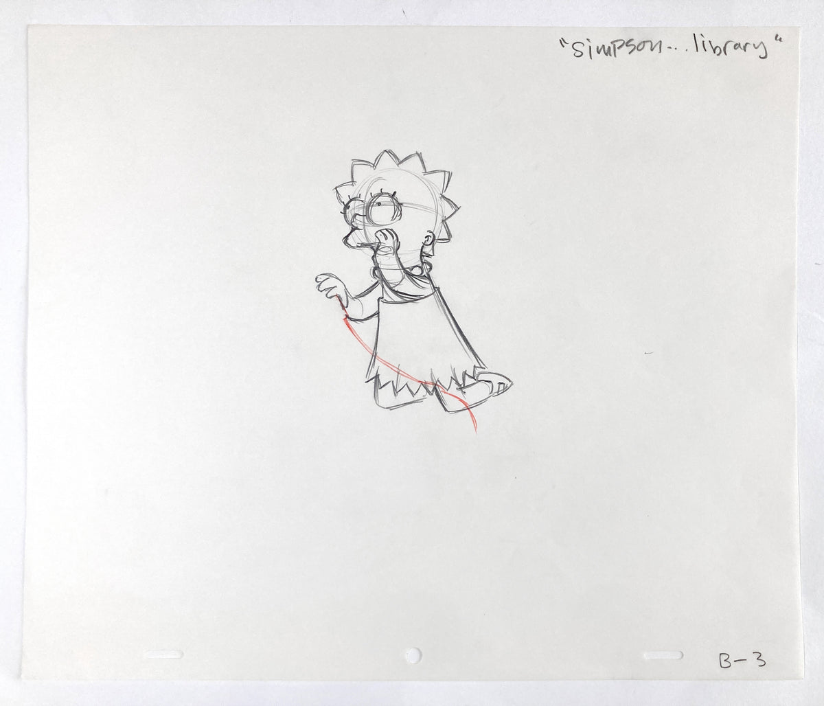 The SIMPSONS - Original Production Used Animation Drawing of Lisa Simpson (Matt Groening). For sale on FLIP Gallery