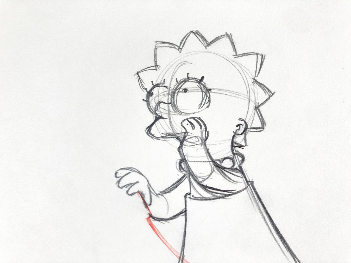 The SIMPSONS - Original Production Used Animation Drawing of Lisa Simpson (Matt Groening). For sale on FLIP Gallery