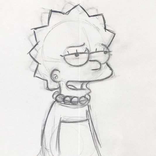 Original Animation Production Drawing of Lisa from The Simpsons