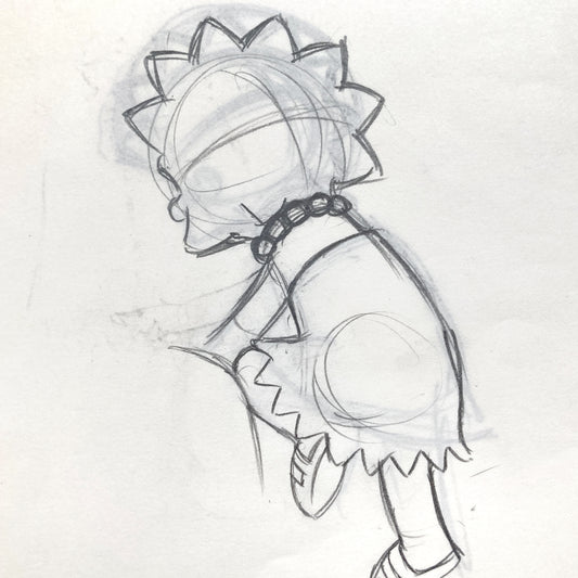 The SIMPSONS : Original Production Used Animation Drawing of Lisa Simpson. For sale on FLIP Gallery