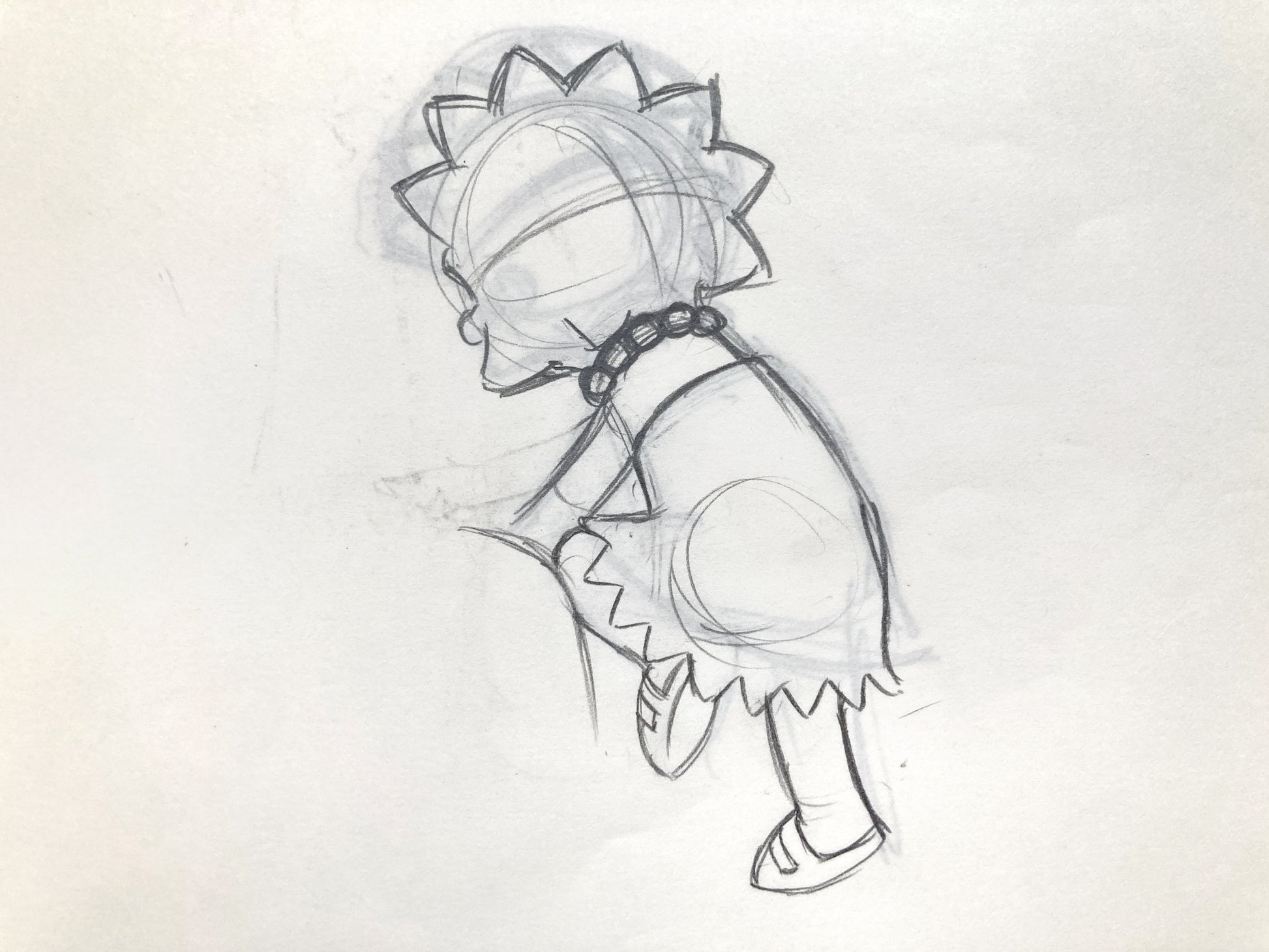 The SIMPSONS : Original Production Used Animation Drawing of Lisa Simpson. For sale on FLIP Gallery