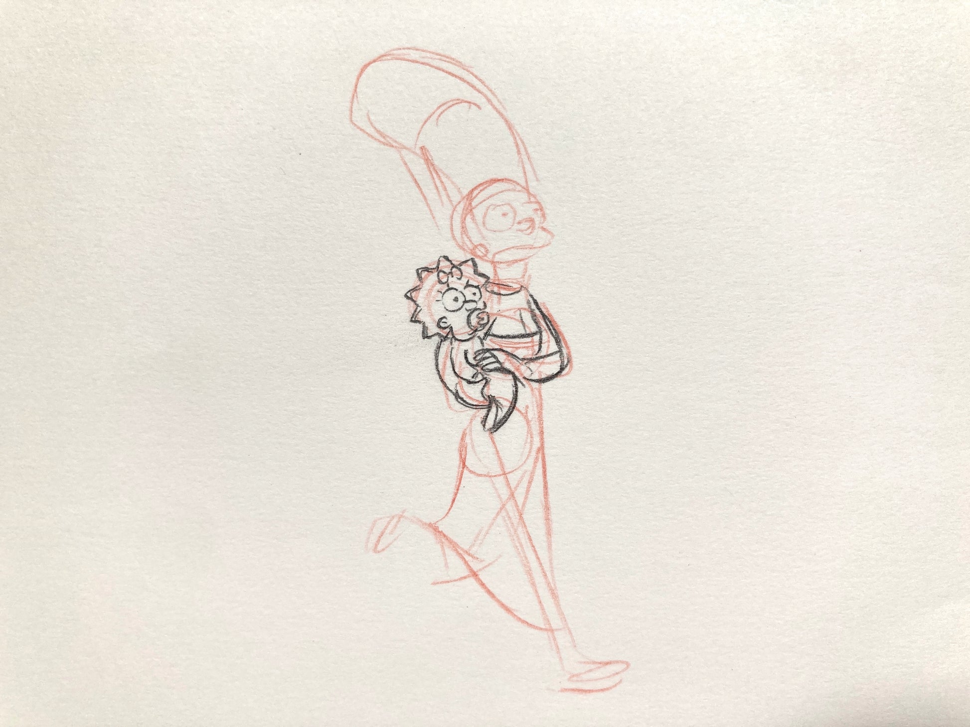 The SIMPSONS : Original Animation Drawing of Marge & Maggie Simpson (Matt Groening). For sale on FLIP Gallery