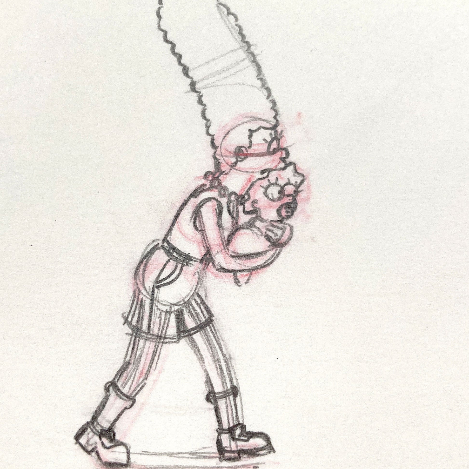 The SIMPSONS : Original Animation Drawing of Marge & Maggie Simpson (Matt Groening). For sale on FLIP Gallery