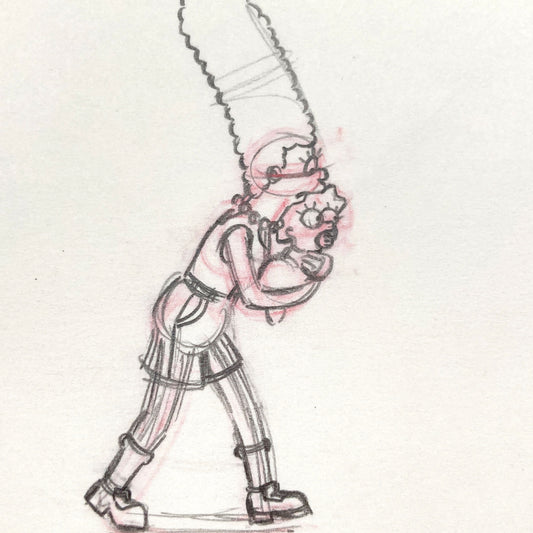 The SIMPSONS : Original Animation Drawing of Marge & Maggie Simpson (Matt Groening). For sale on FLIP Gallery