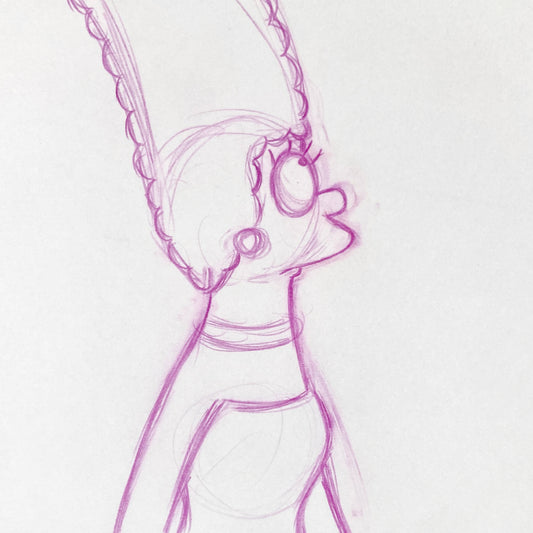 The SIMPSONS : Original Production Used Animation Drawing of Marge Simpson. For sale on FLIP Gallery