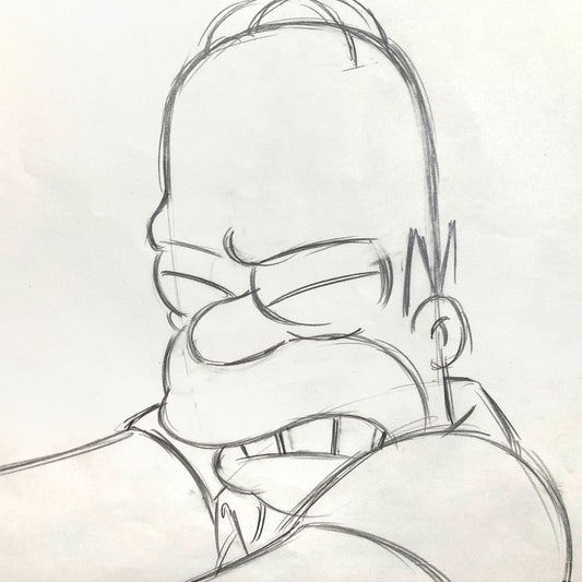 The SIMPSONS : Original Production Used Animation Drawing of Homer Simpson. For sale on FLIP gallery