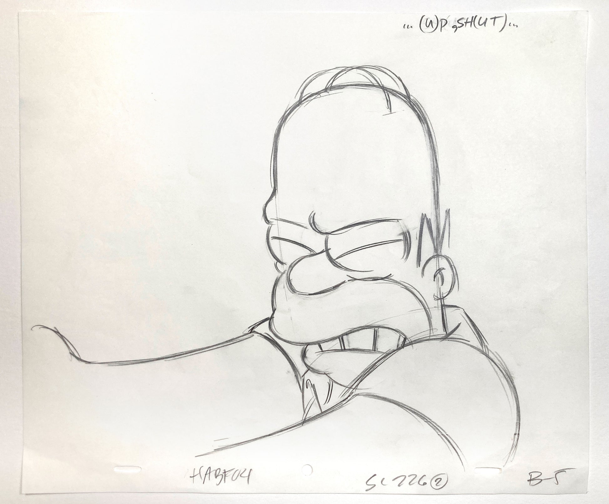 The SIMPSONS : Original Production Used Animation Drawing of Homer Simpson. For sale on FLIP gallery
