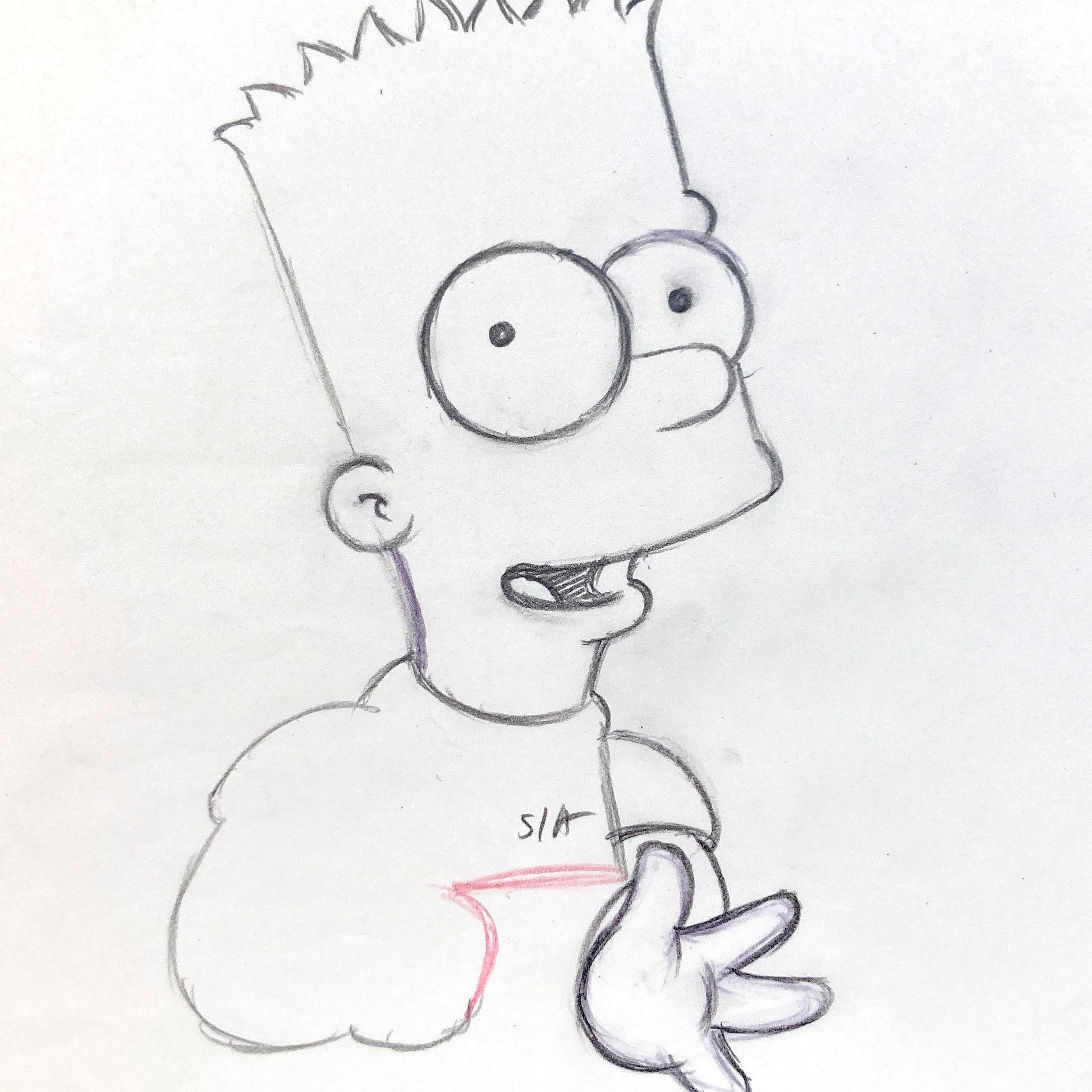The SIMPSONS : Original Animation Production Drawing of Bart Simpson. For sale on FLIP Gallery