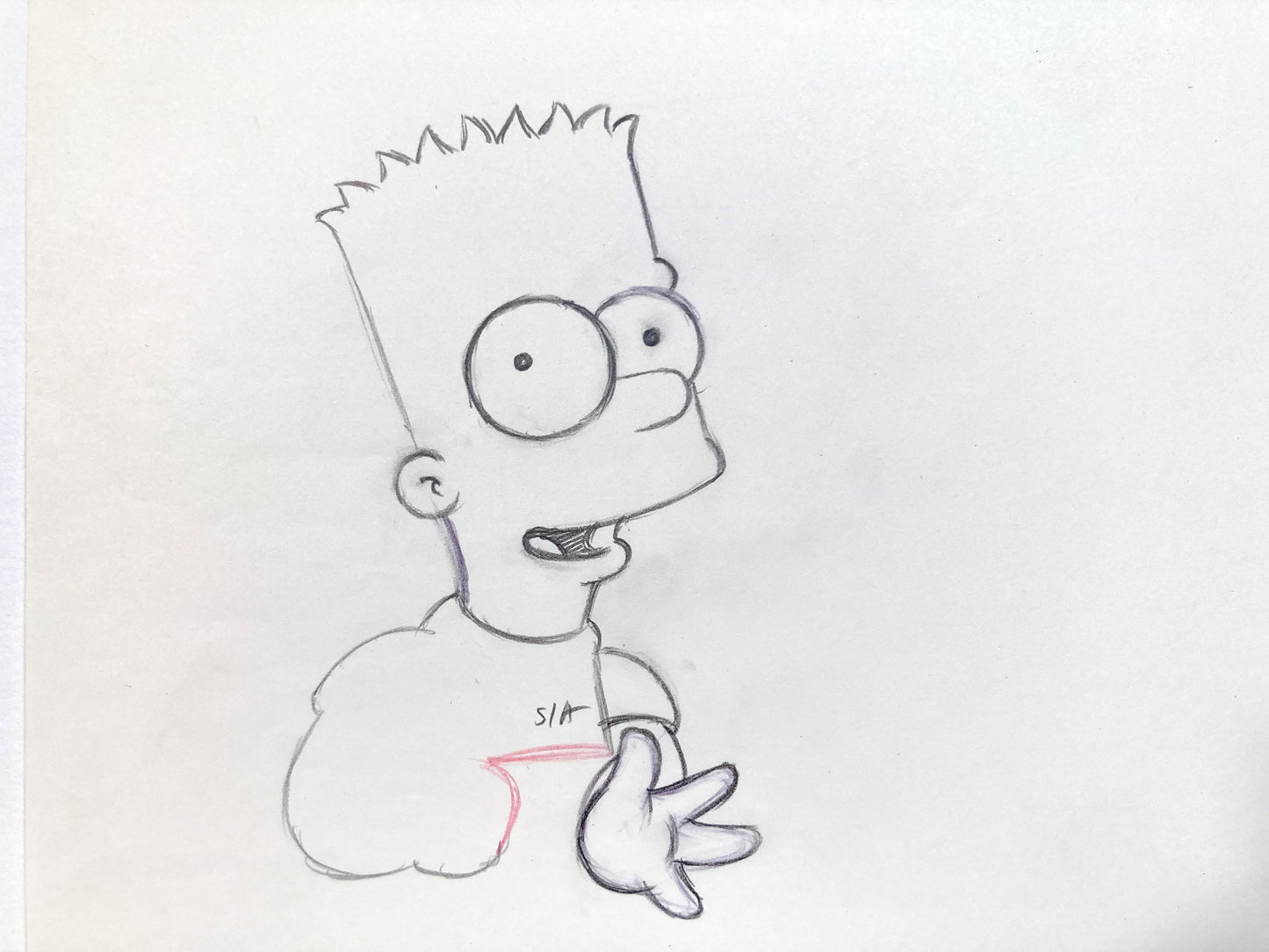 The SIMPSONS : Original Animation Production Drawing of Bart Simpson. For sale on FLIP Gallery