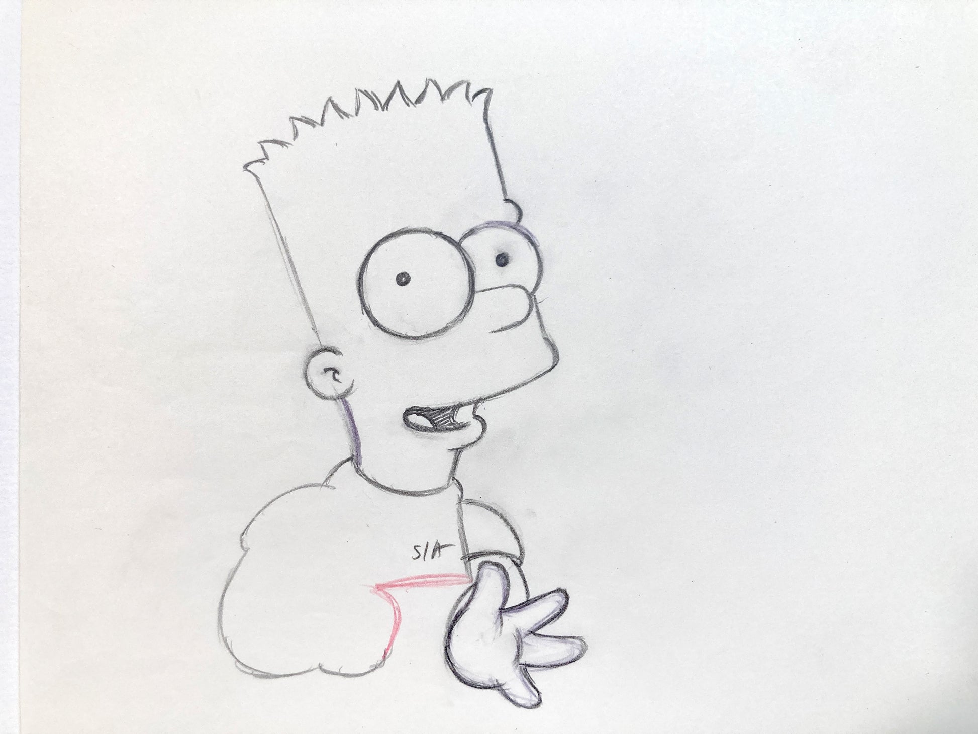 The SIMPSONS : Original Animation Production Drawing of Bart Simpson. For sale on FLIP Gallery