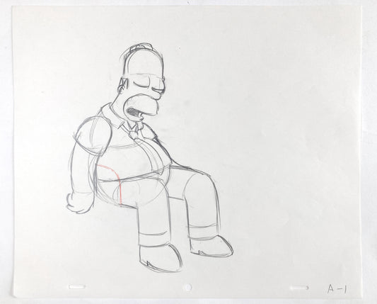 Original Animation Production Art Drawing of Homer from The Simpsons