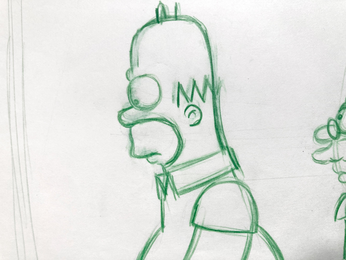 The SIMPSONS : Original Animation Production Drawing of Homer and Grampa Simpson (2000's). For sale on FLIP Gallery