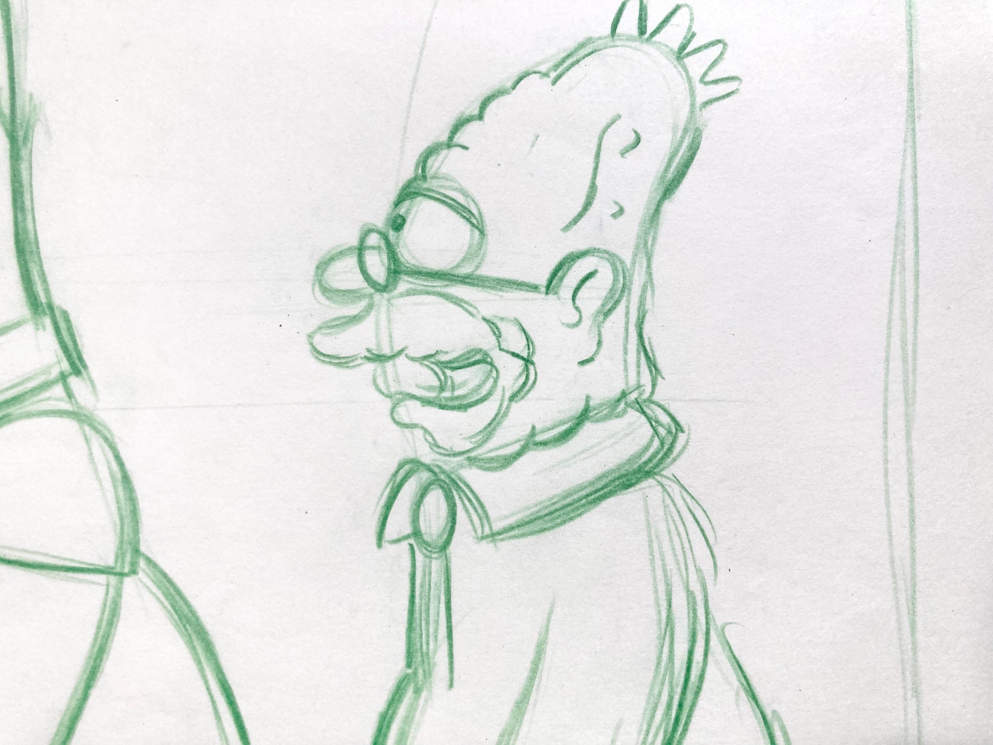 The SIMPSONS : Original Animation Production Drawing of Homer and Grampa Simpson (2000's). For sale on FLIP Gallery
