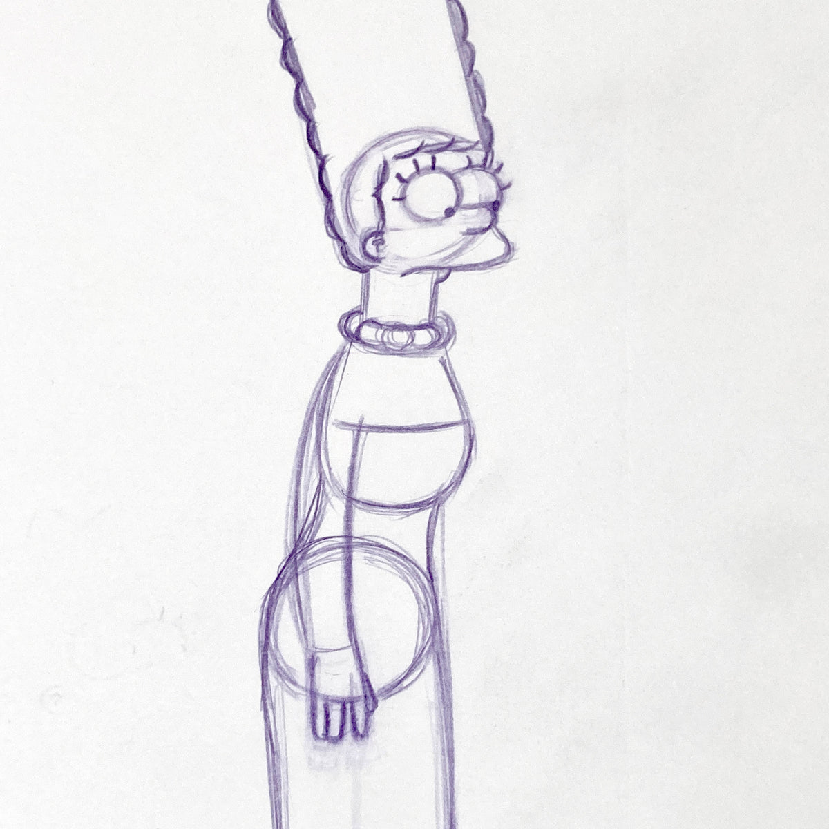 The SIMPSONS : Original Production Used Animation Drawing of Marge Simpson. For sale on FLIP Gallery