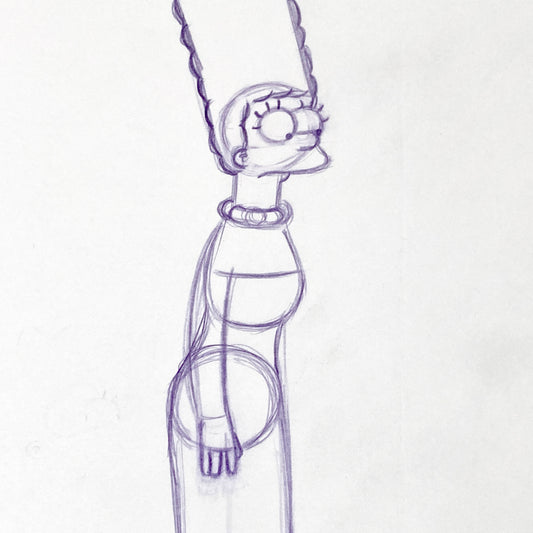 The SIMPSONS : Original Production Used Animation Drawing of Marge Simpson. For sale on FLIP Gallery