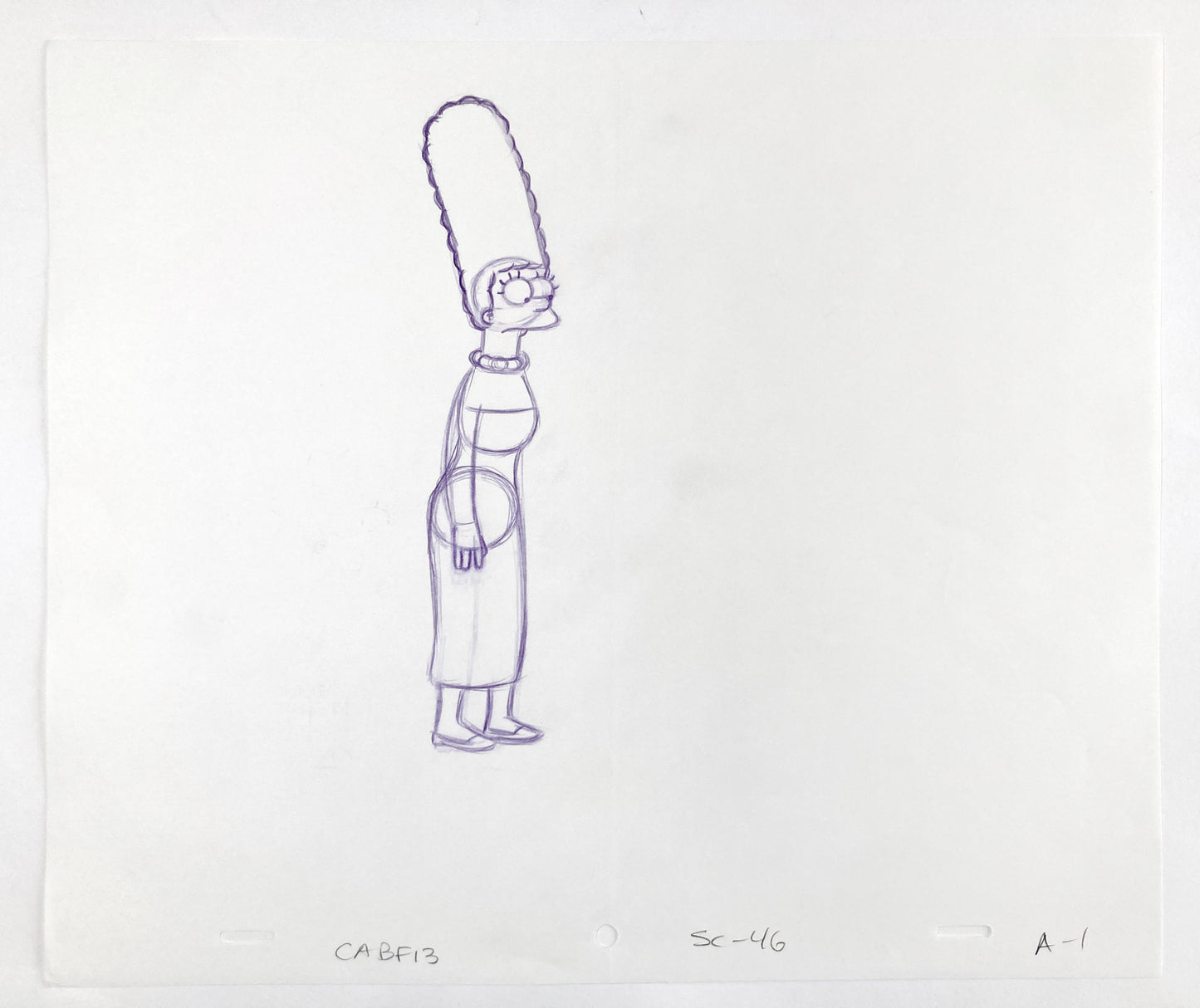The SIMPSONS : Original Production Used Animation Drawing of Marge Simpson. For sale on FLIP Gallery