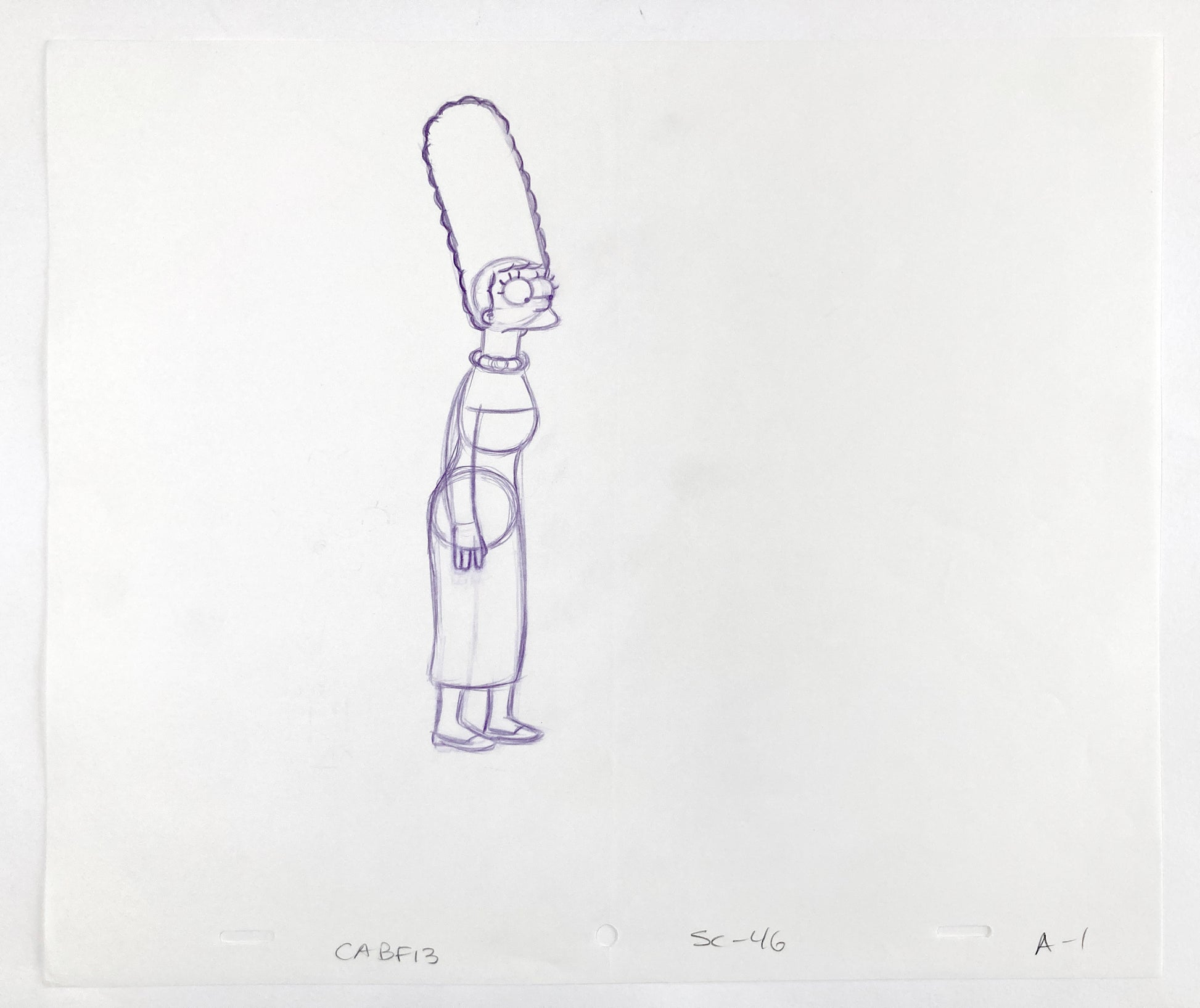 The SIMPSONS : Original Production Used Animation Drawing of Marge Simpson. For sale on FLIP Gallery