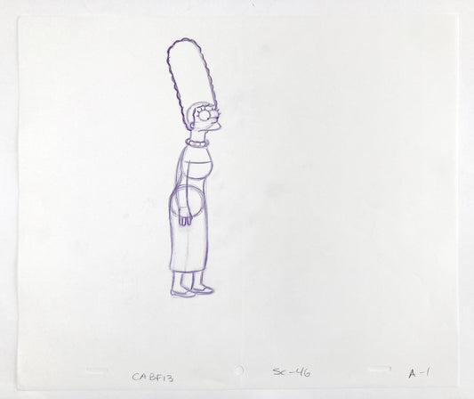 The SIMPSONS : Original Production Used Animation Drawing of Marge Simpson. For sale on FLIP Gallery