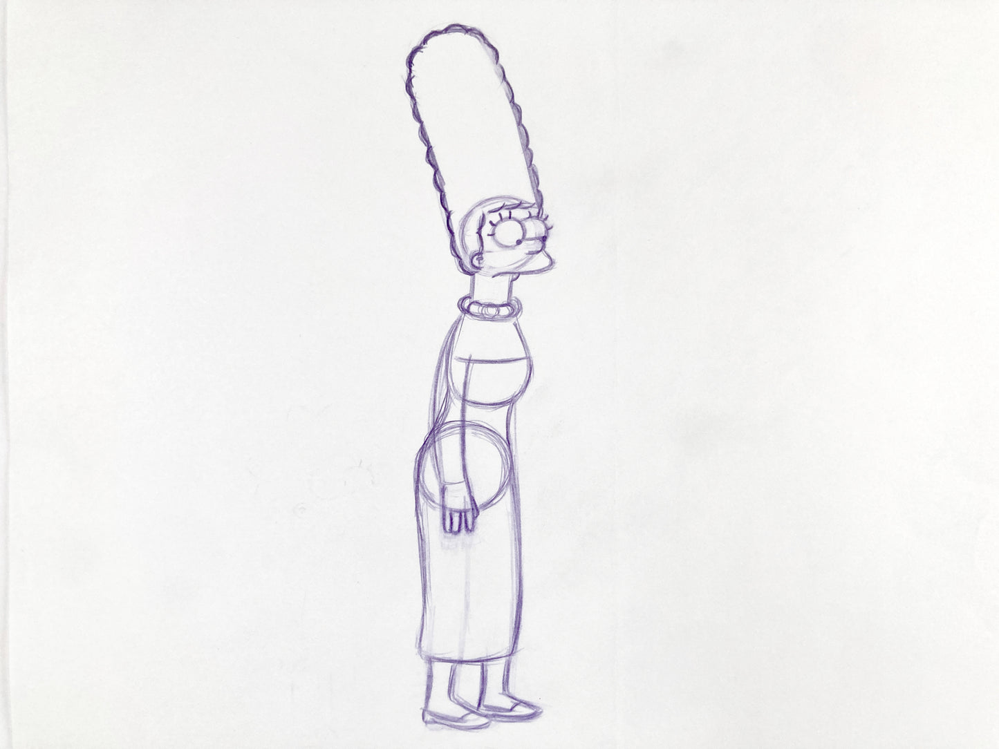 The SIMPSONS : Original Production Used Animation Drawing of Marge Simpson. For sale on FLIP Gallery