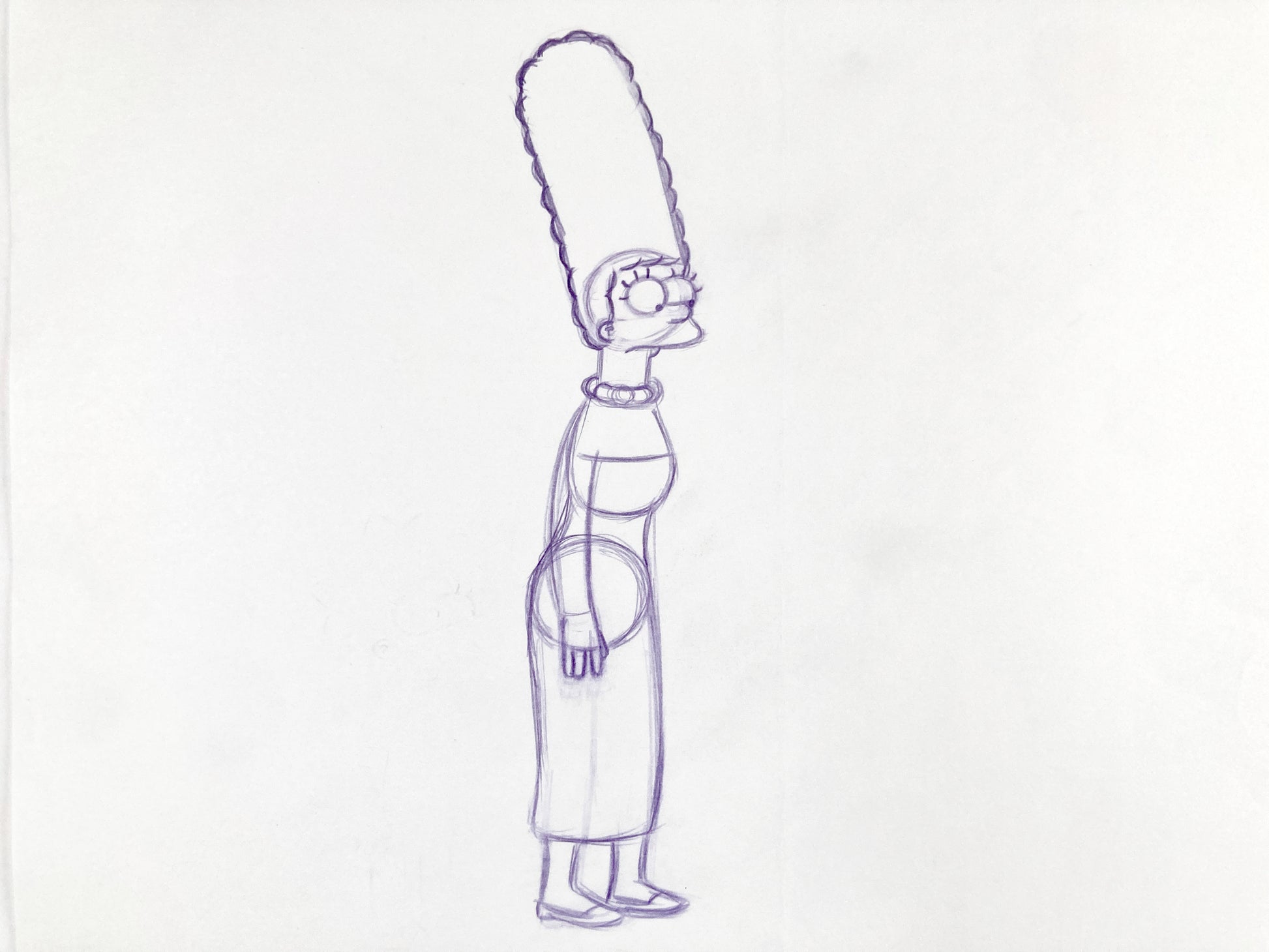 The SIMPSONS : Original Production Used Animation Drawing of Marge Simpson. For sale on FLIP Gallery