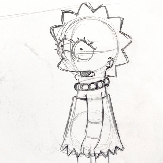The SIMPSONS : Original Production Used Animation Drawing of Lisa Simpson (Matt Groening). For sale on FLIP Gallery