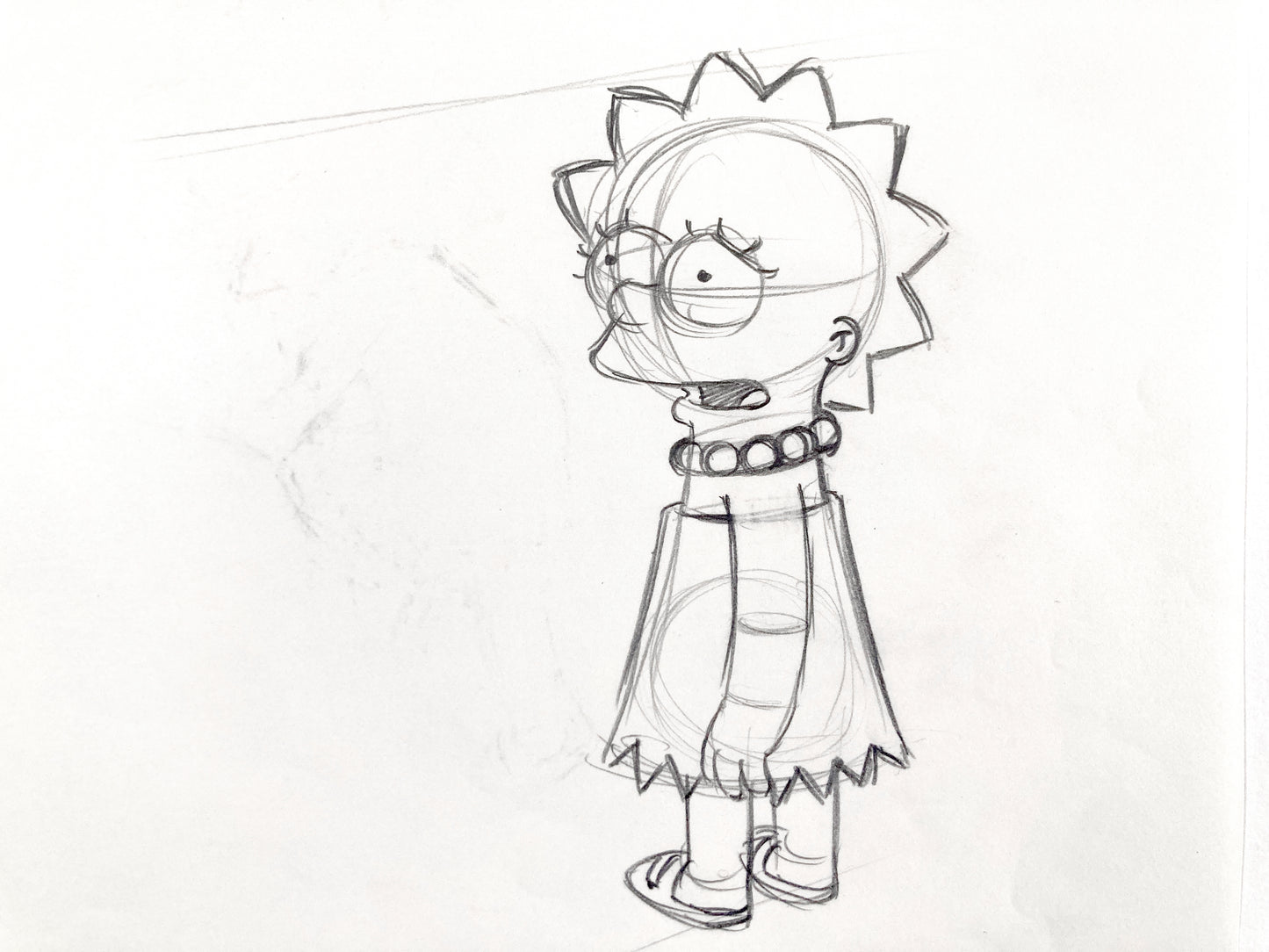 The SIMPSONS : Original Production Used Animation Drawing of Lisa Simpson (Matt Groening). For sale on FLIP Gallery