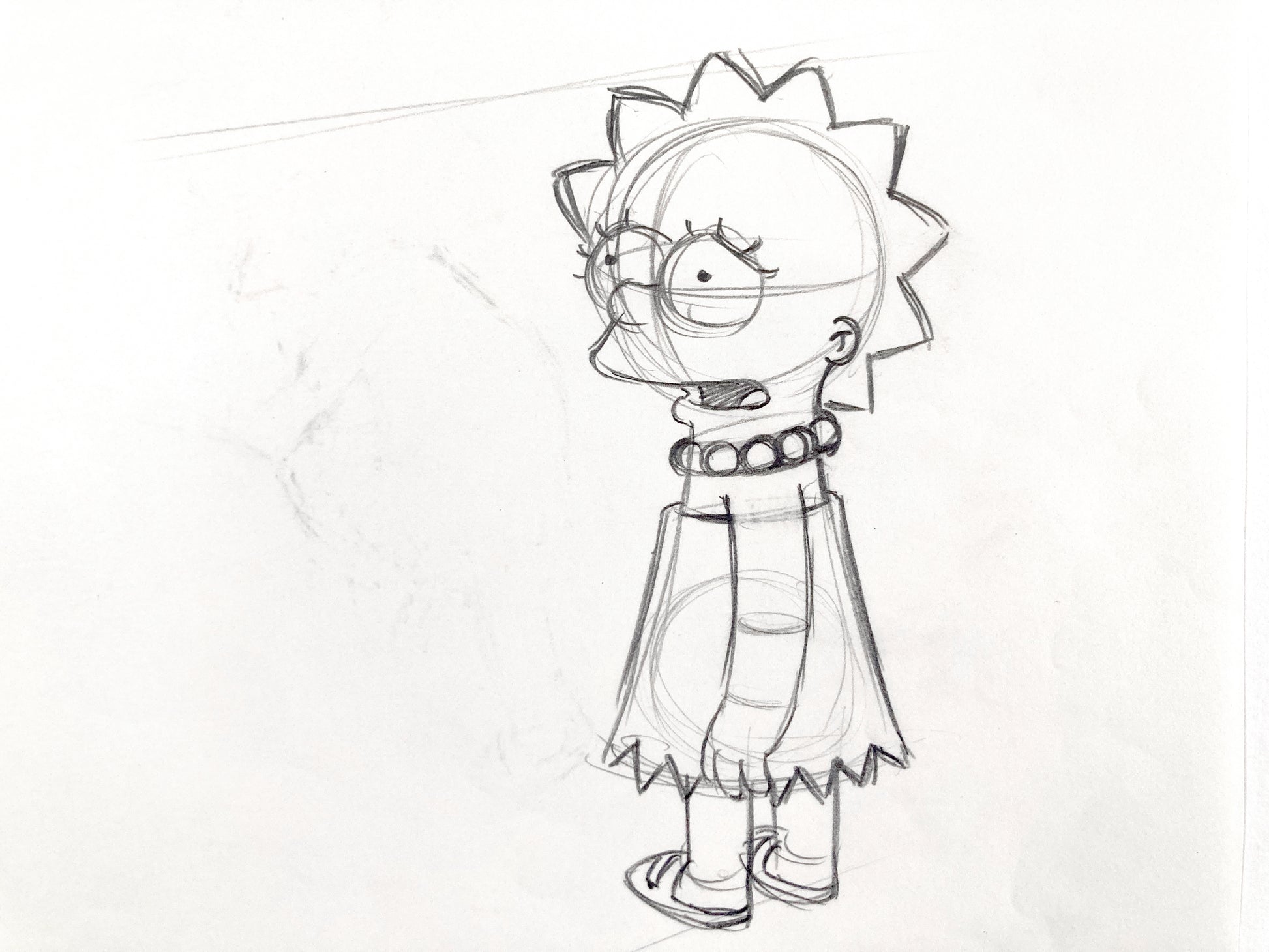 The SIMPSONS : Original Production Used Animation Drawing of Lisa Simpson (Matt Groening). For sale on FLIP Gallery