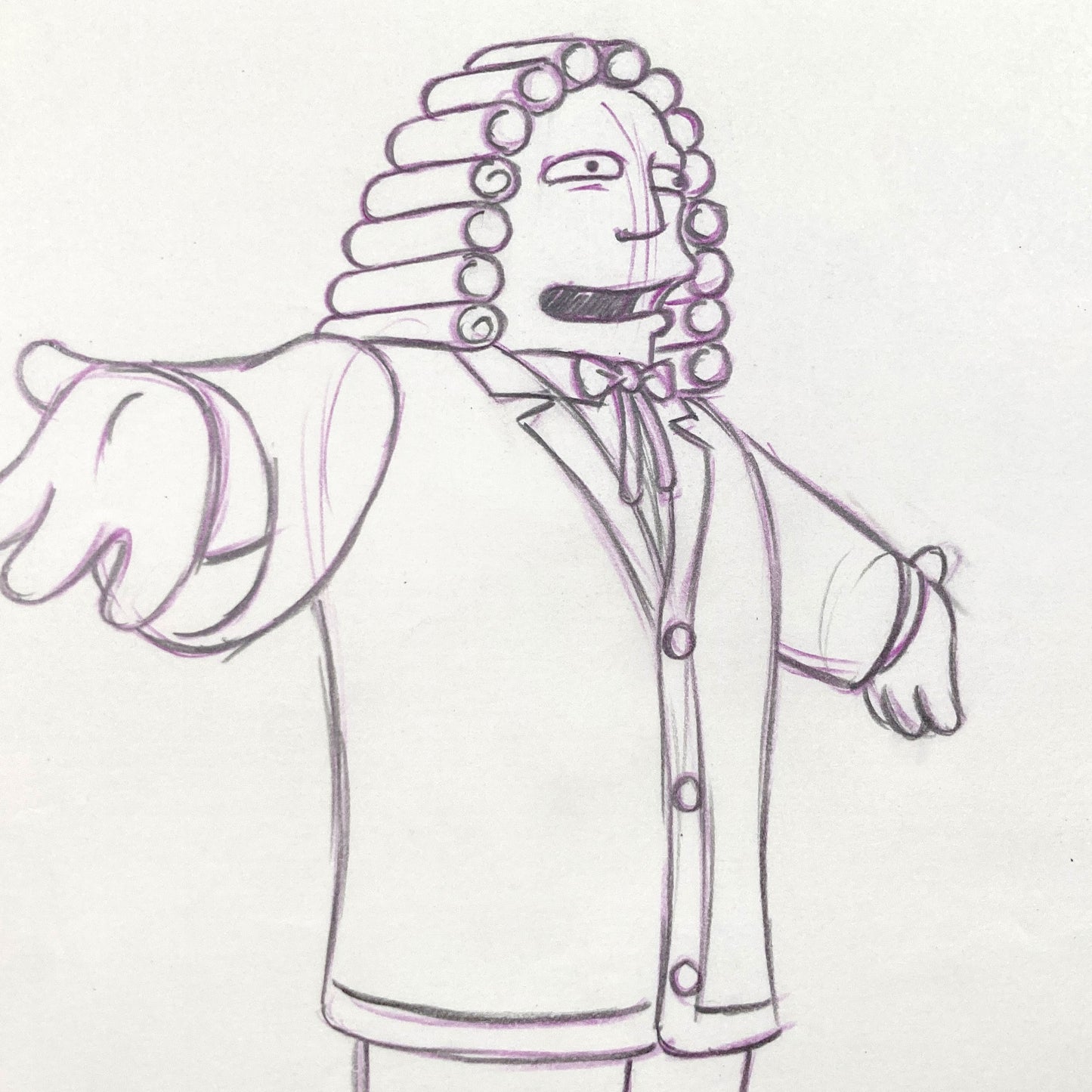The SIMPSONS : Original Production Used Animation Artwork Drawing of Judge. For sale on FLIP Gallery