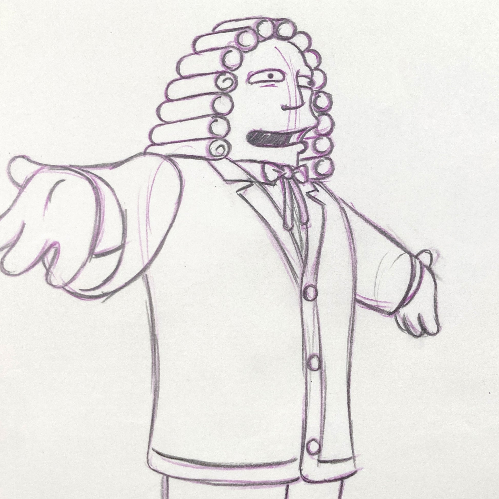 The SIMPSONS : Original Production Used Animation Artwork Drawing of Judge. For sale on FLIP Gallery