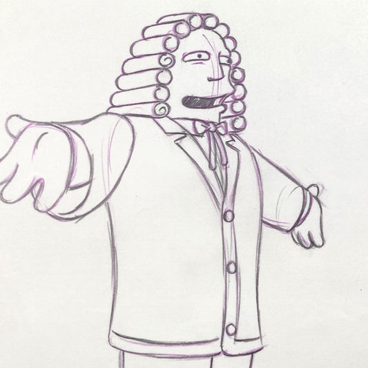 The SIMPSONS : Original Production Used Animation Artwork Drawing of Judge. For sale on FLIP Gallery