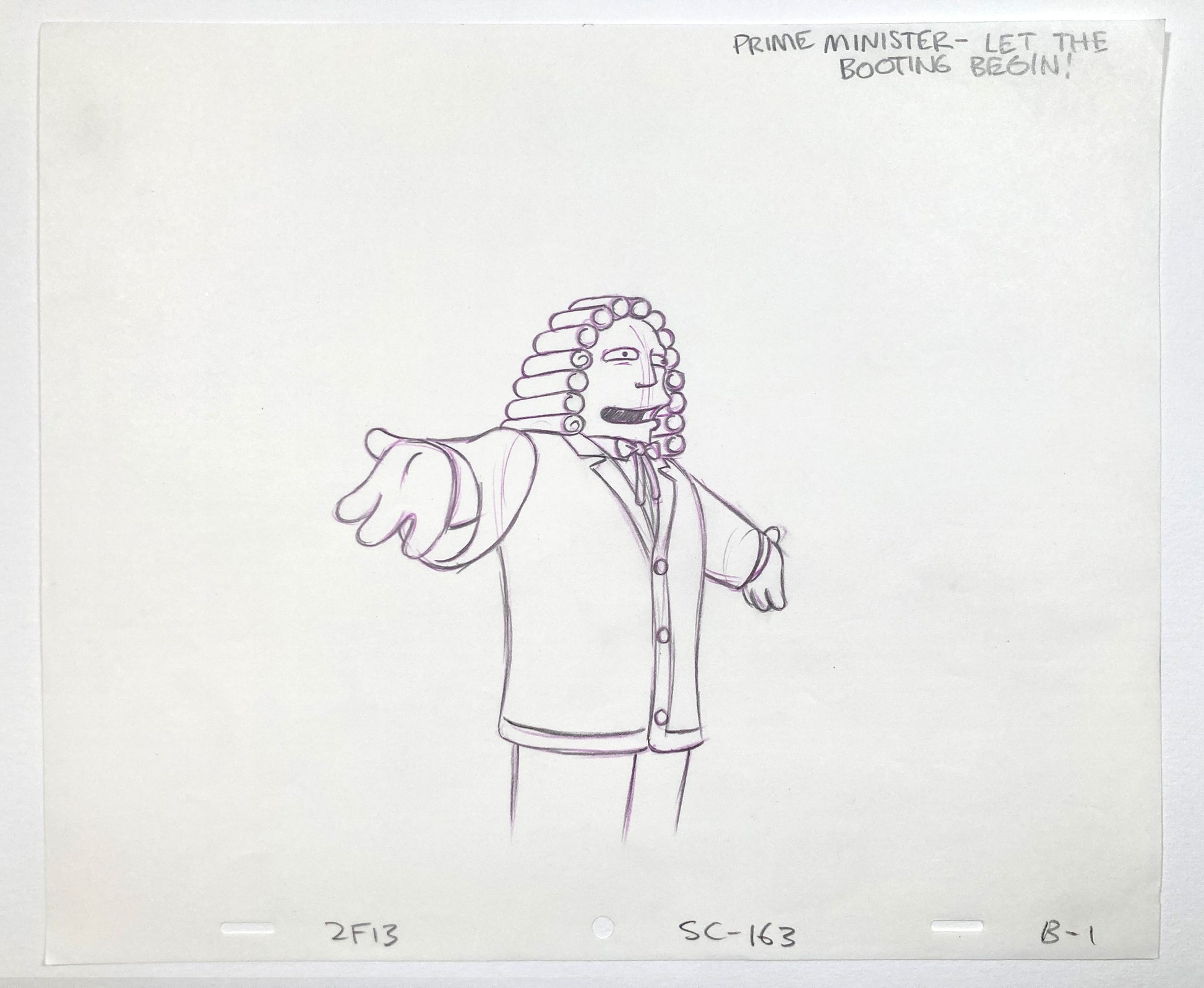 The SIMPSONS : Original Production Used Animation Artwork Drawing of Judge. For sale on FLIP Gallery