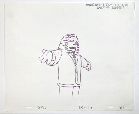 The SIMPSONS : Original Production Used Animation Artwork Drawing of Judge. For sale on FLIP Gallery