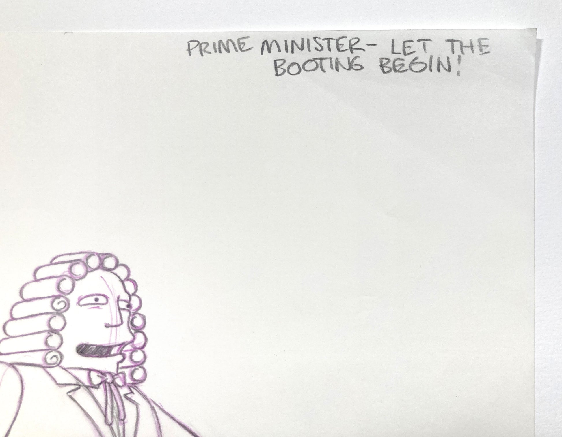 The SIMPSONS : Original Production Used Animation Artwork Drawing of Judge. For sale on FLIP Gallery