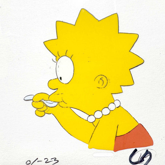 The Simpsons : Original Animation Production Cel of Lisa Simpson (1990’s). For sale on FLIP Gallery