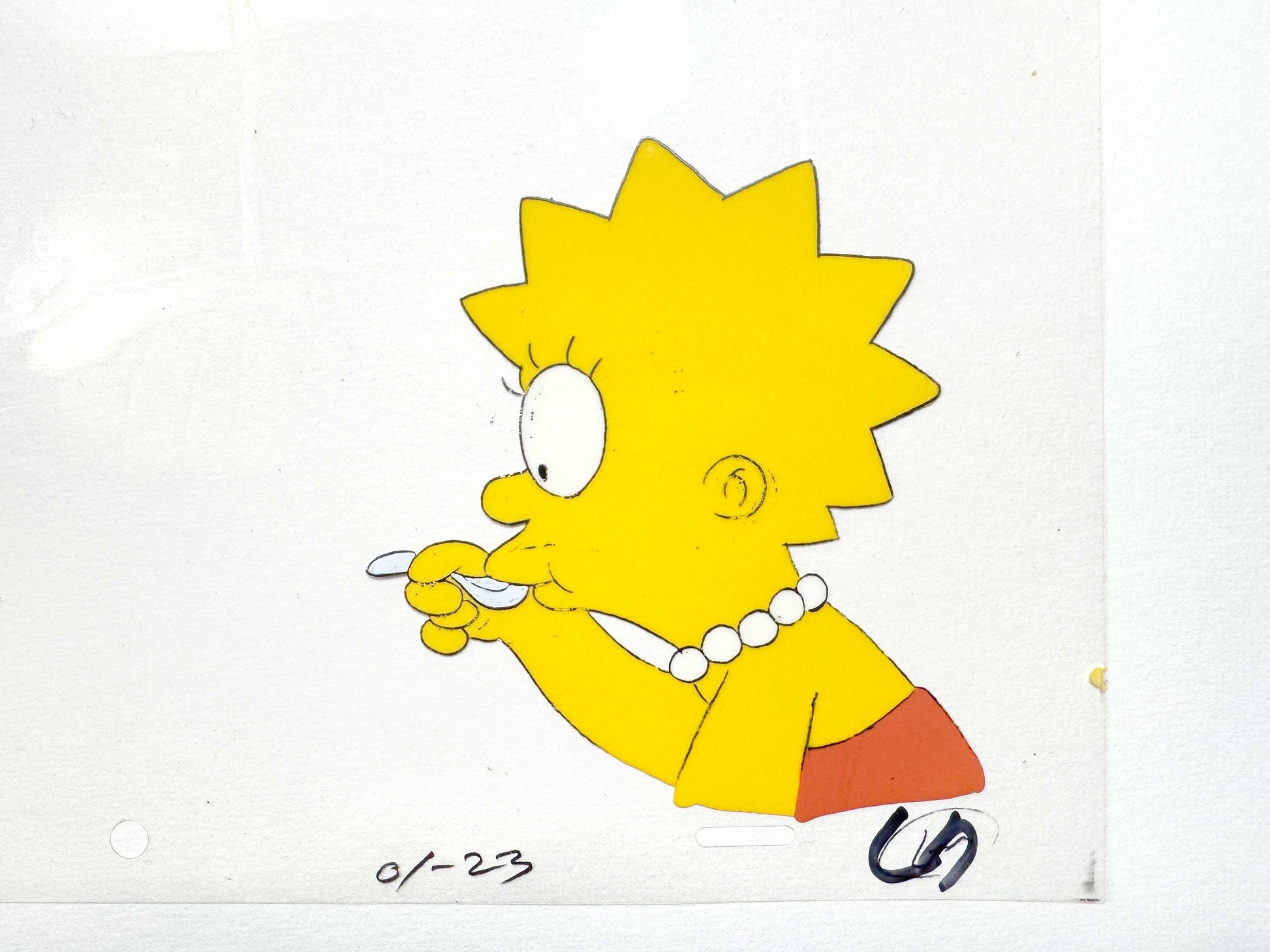 The Simpsons : Original Animation Production Cel of Lisa Simpson (1990’s). For sale on FLIP Gallery
