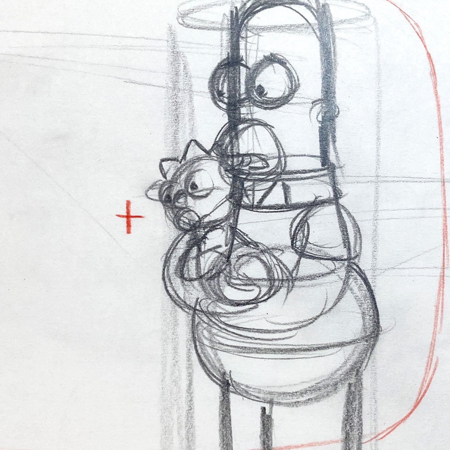 The Simpsons : Original Production Layout Drawing of Homer and Maggie Simpson (1990’s). For sale on FLIP Gallery