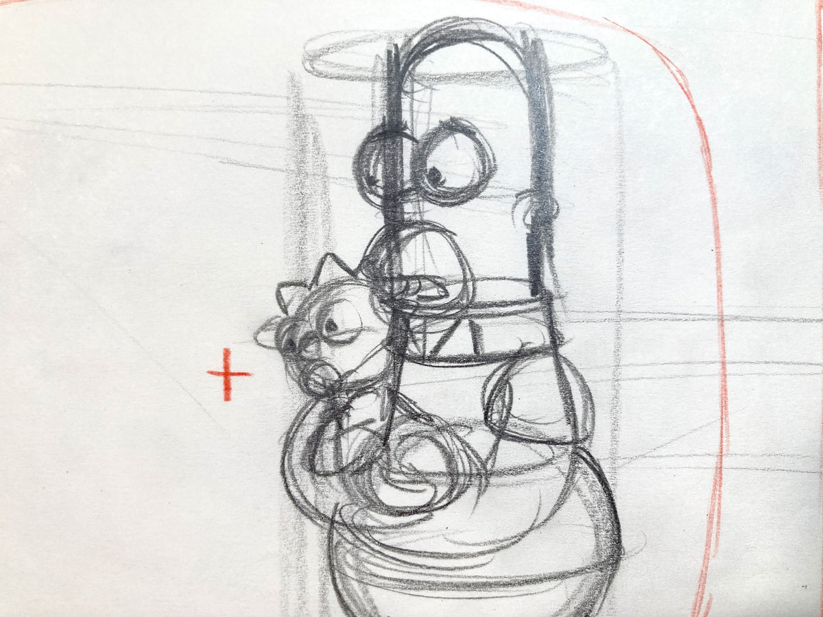 Simsons Factory Drawing THE SIMPSONS : Original Animation Layout Drawing of Homer and Maggie S ...