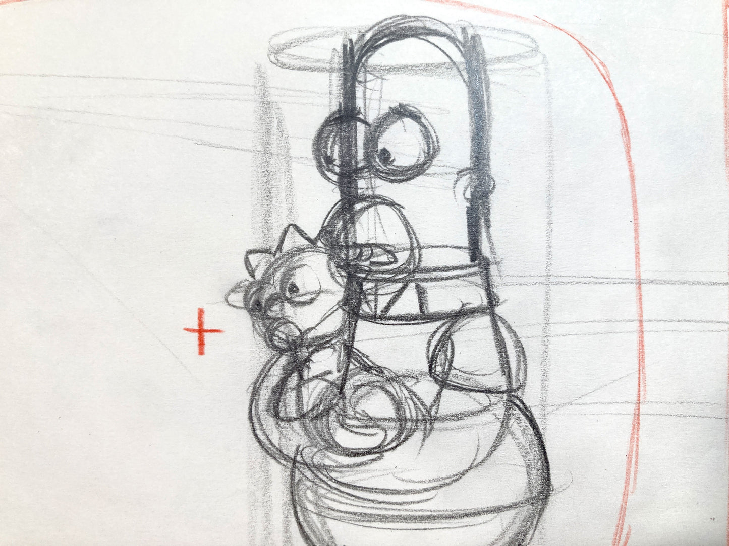 The Simpsons : Original Production Layout Drawing of Homer and Maggie Simpson (1990’s). For sale on FLIP Gallery