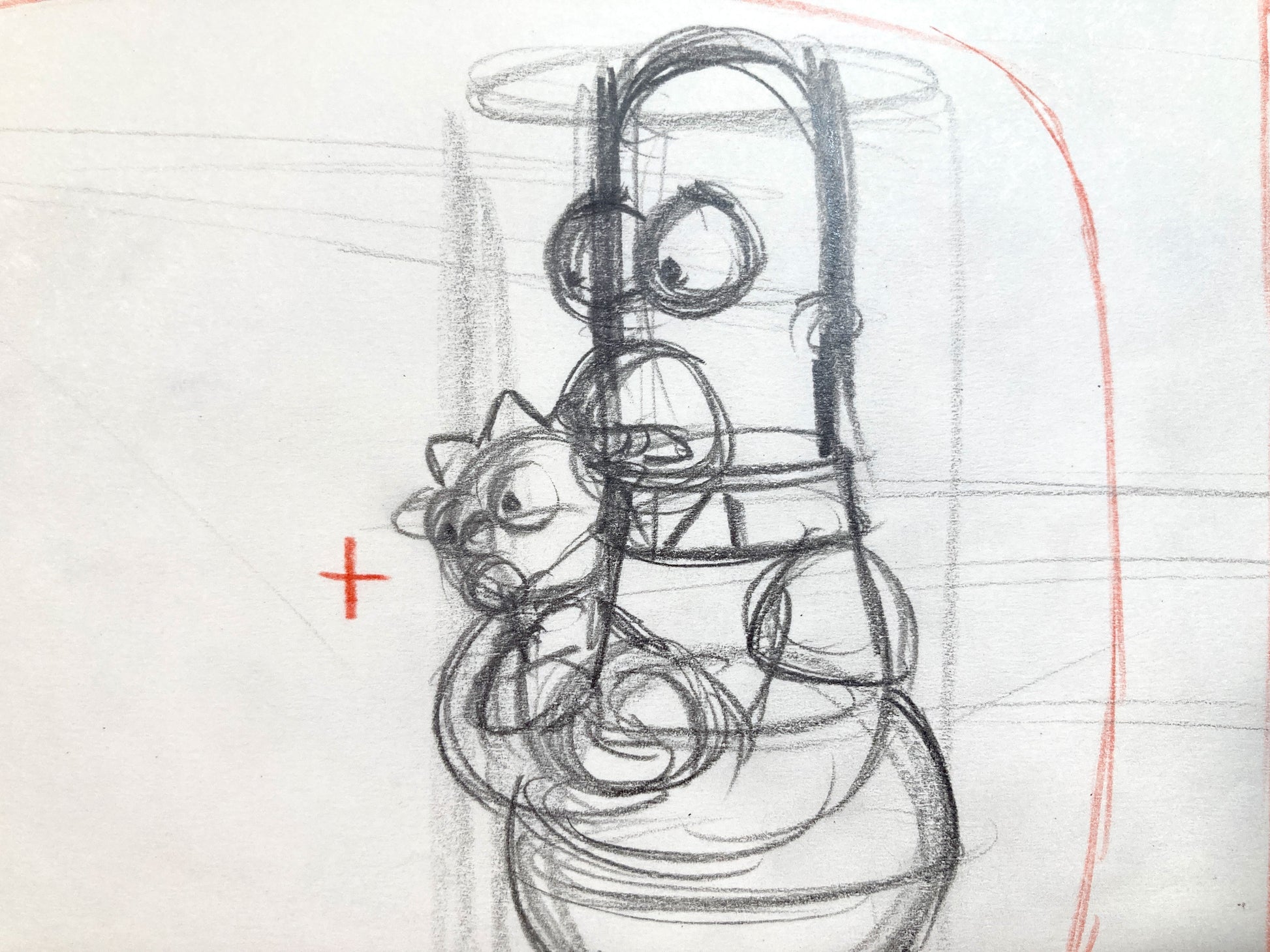 The Simpsons : Original Production Layout Drawing of Homer and Maggie Simpson (1990’s). For sale on FLIP Gallery