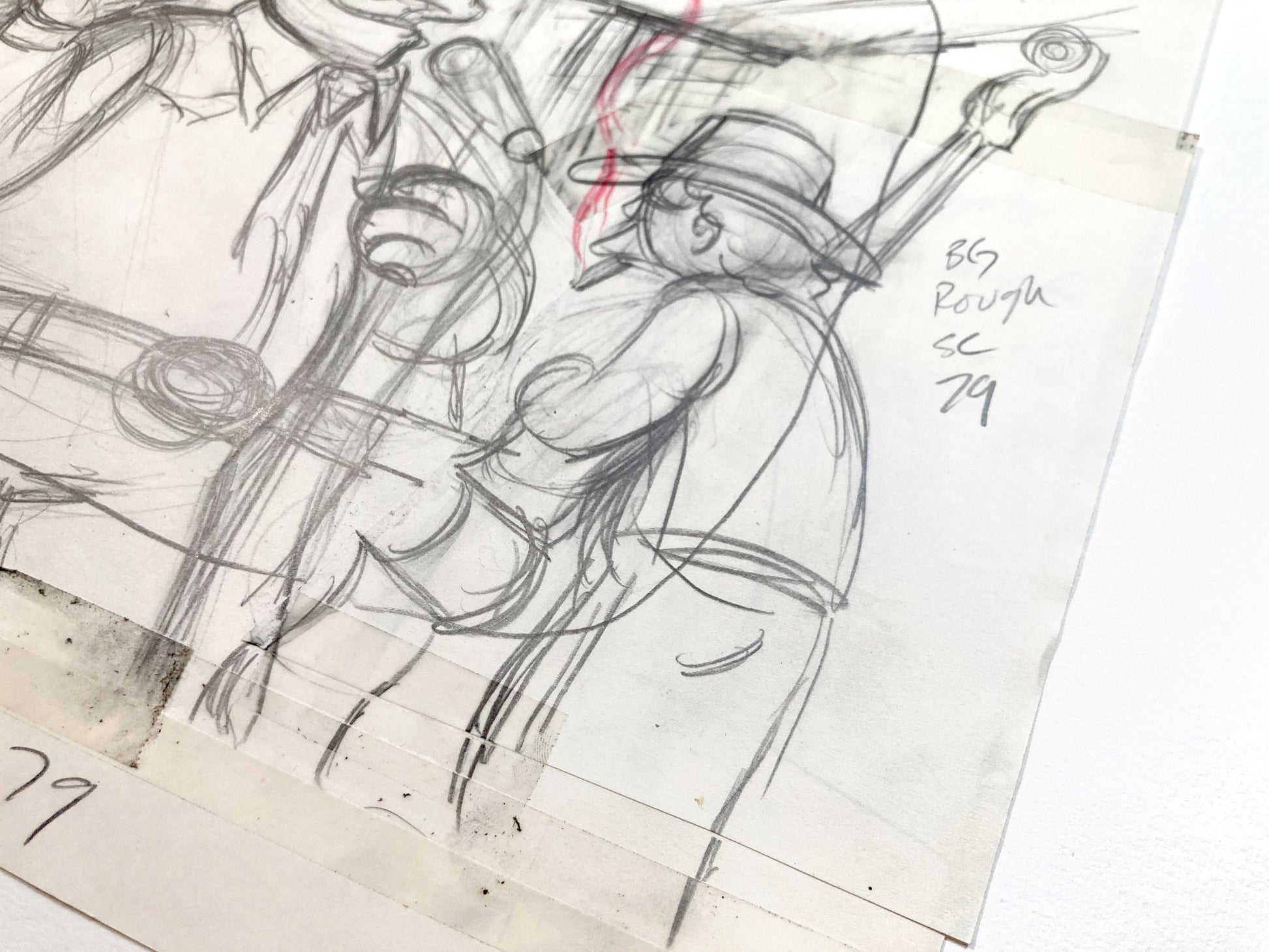 The Simpsons Original Animation Production Layout Drawing of Music Players (2000’s). For sale on FLIP Gallery