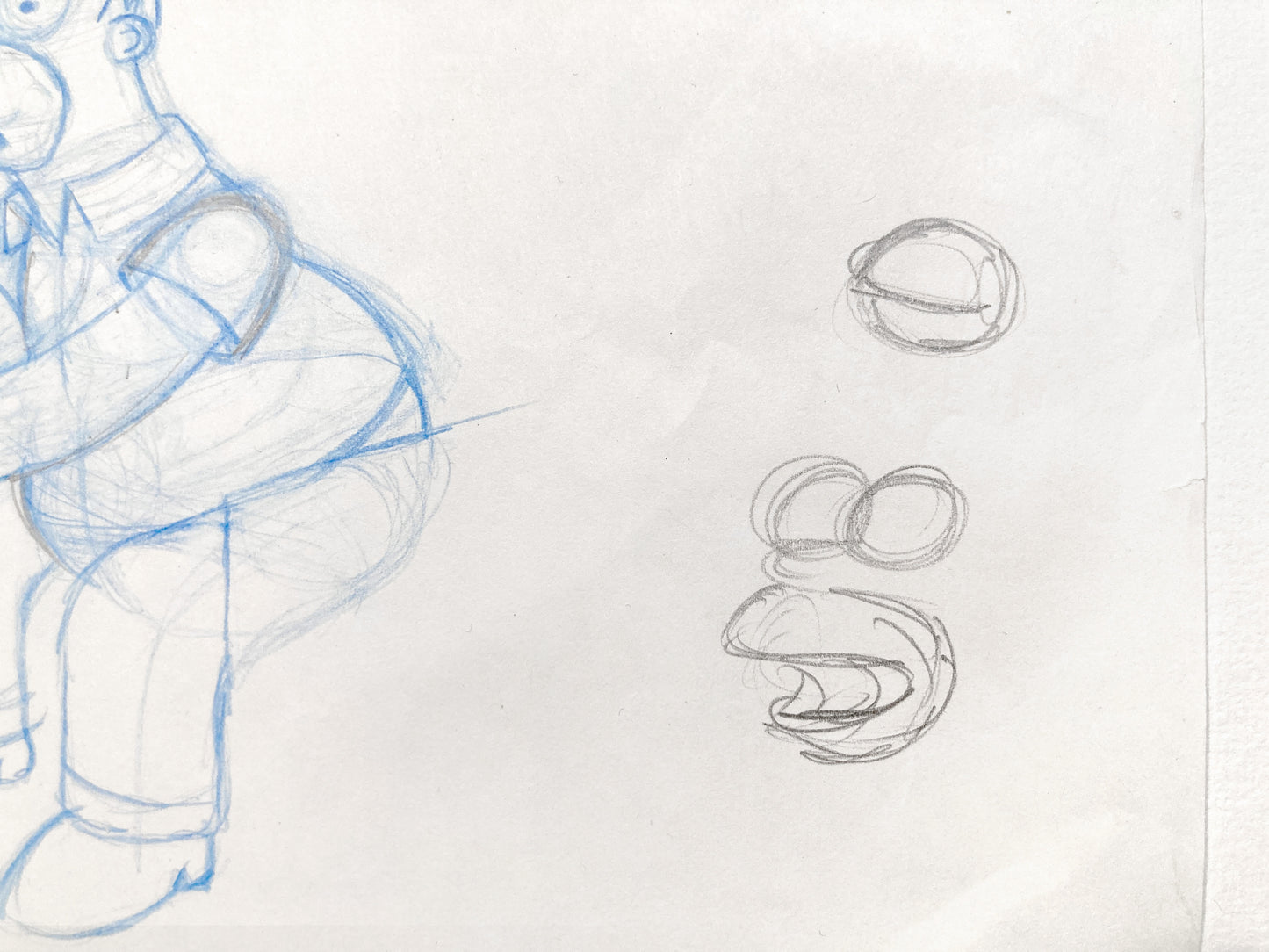 The SIMPSONS : Early Original Production Used Animation Artwork Drawing of Homer Simpson. For sale on FLIP Gallery