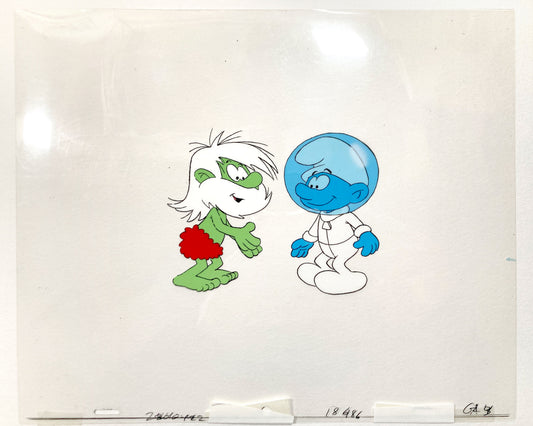 The Smurfs : Lot of 2 Original Production Used Animation Cels - Hanna-Barbera (1980's). For sale on FLIP Gallery
