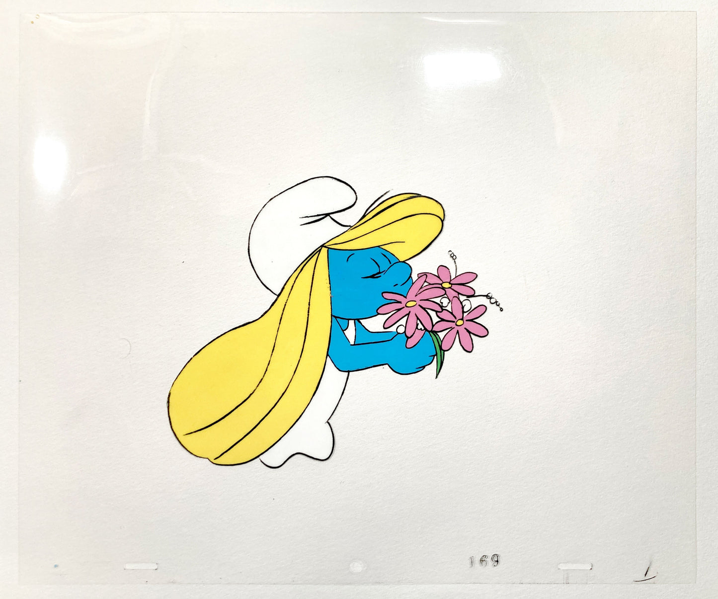 The Smurfs : Original Production Used Animation Cel - Hanna-Barbera (1980's). For sale on FLIP Gallery