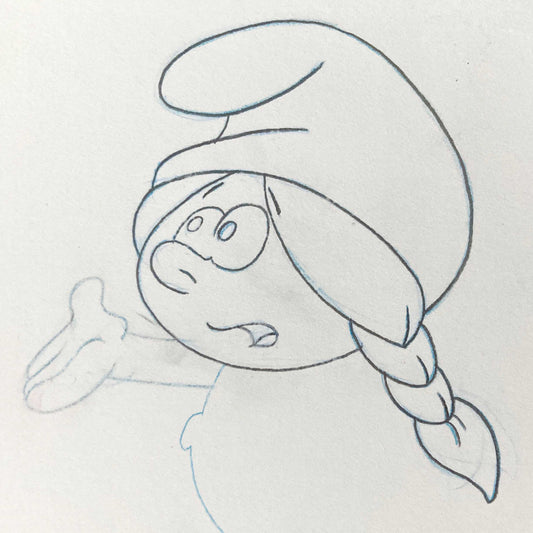 THE SMURFS : Original Production Used Animation Drawing - Hanna-Barbera (1981). For sale on FLIP Gallery