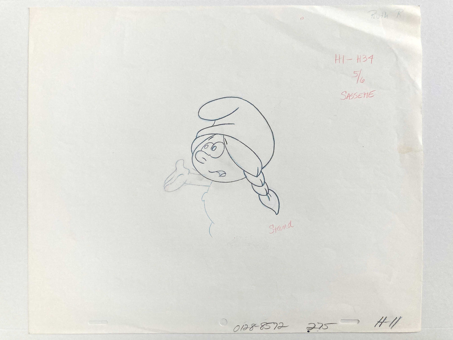 THE SMURFS : Original Production Used Animation Drawing - Hanna-Barbera (1981). For sale on FLIP Gallery